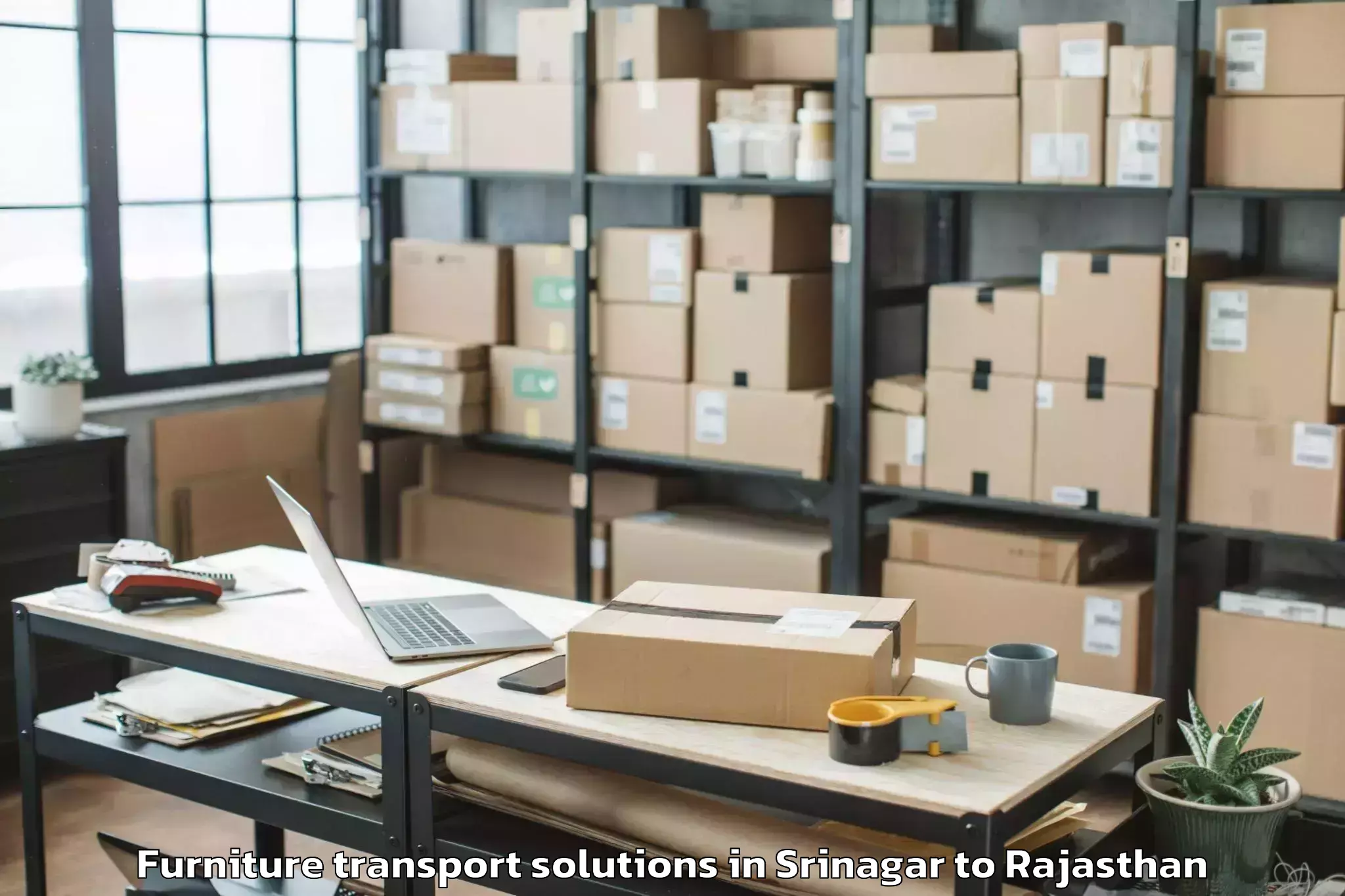 Efficient Srinagar to Suratgarh Furniture Transport Solutions